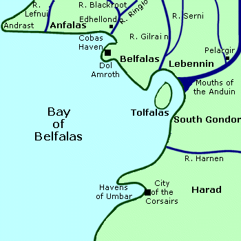 Bay of Belfalas - map