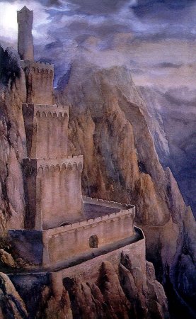 Minas Tirith, and its different levels tunnel through the cliff