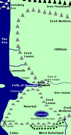 Map of the Ered Lomin