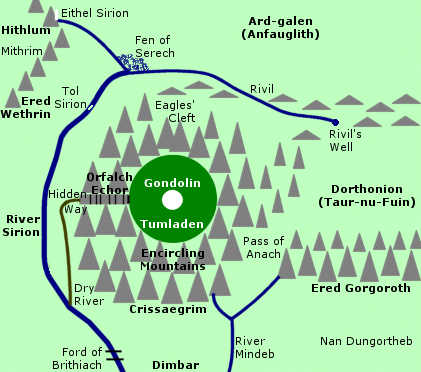 Location of Gondolin? : r/lotr