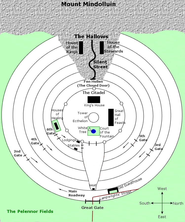 Gondor and Minas Tirith map