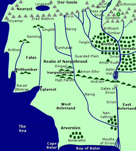 Map of Nargothrond