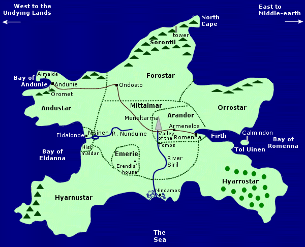 Map of Numenor