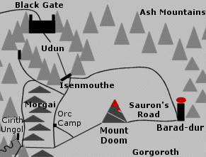 Map of Sauron's Road