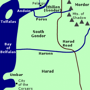 Map of South Gondor